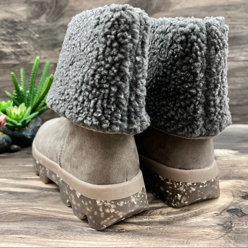 NIB Cool Planet By Steve Madden Restt Faux Shearling Bootie 8.5M Grey Fab - Picture 8 of 12